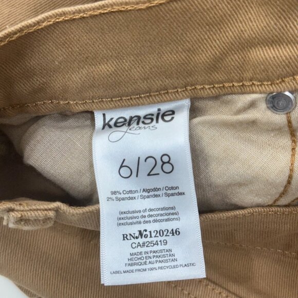 Kensie Jeans Vintage Luxe Womens Slim Fit Tan Distressed Denim Pants Size 6/28 - Picture 4 of 10